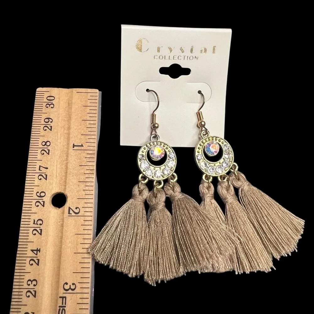 Set of 3‎ XOXO Hair Pins Cross Dangle Earrings Tassel Earrings Boho Statement